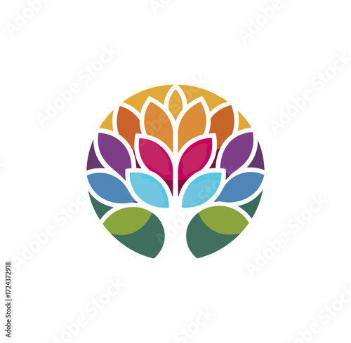 Colorful abstract tree graphic design