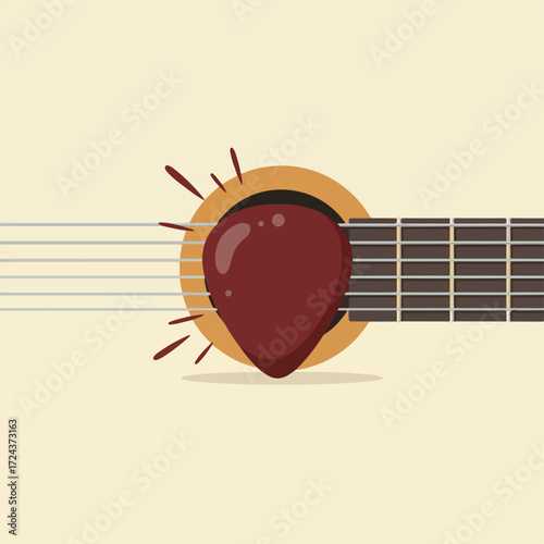 Stringed instrument with pick