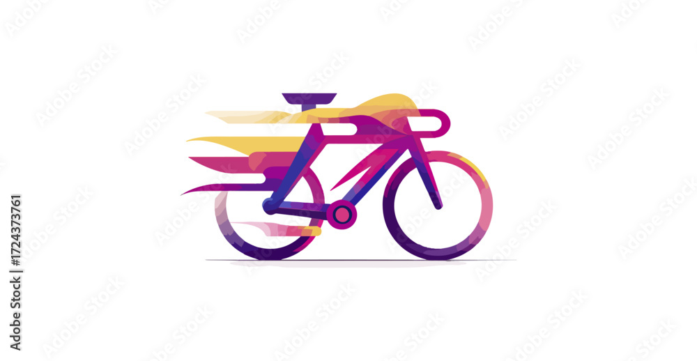 Fototapeta premium Colorful fast bicycle graphic design