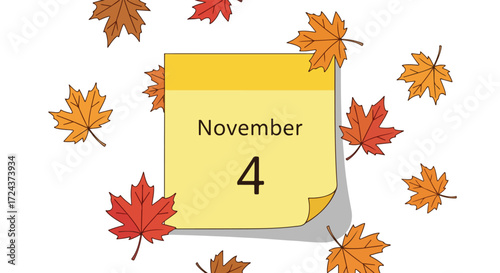 Autumnal November 4th Illustration: A Cheerful Reminder of the Season's Transition and Vibrant Hues