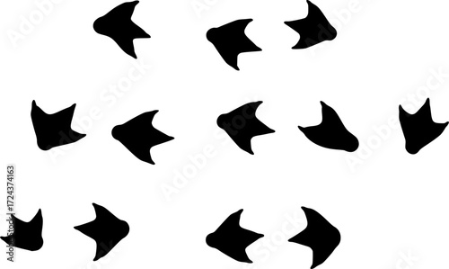 Set of Penguin Footprints Silhouette, Animal Feets
