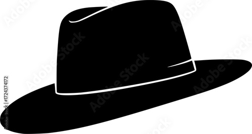 FEDORA SILHOUETTE ON WHITE BACKGROUND
