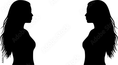 PINUP GIRLS SILHOUETTE ON WHITE BACKGROUND
