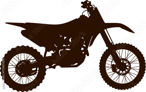 DIRT BIKE SILHOUETTE WHITE BACKGROUND
