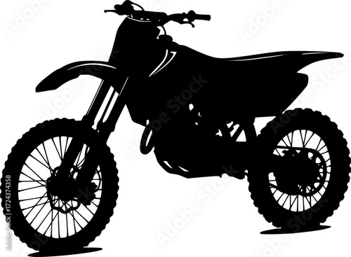 DIRT BIKE SILHOUETTE WHITE BACKGROUND
