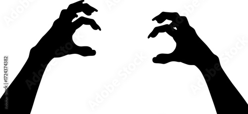 ZOMBIE HANDS SILHOUETTE WHITE BACKGROUND
