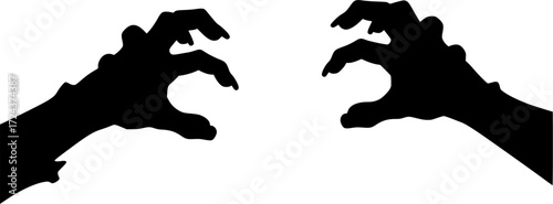 ZOMBIE HANDS SILHOUETTE WHITE BACKGROUND
