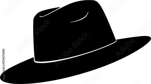 FEDORA SILHOUETTE ON WHITE BACKGROUND
