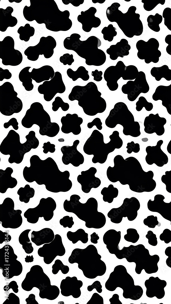 Fototapeta premium Abstract black and white cow print pattern