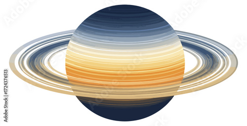 Colorful ringed planet illustration