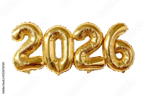 Gold foil balloons spelling out 2026 (1)
