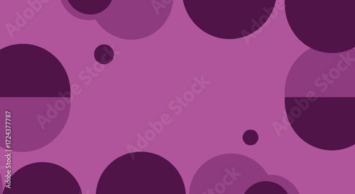 Colorful abstract circles in purple tones on a pastel background  