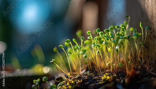 Close-up of tiny green sprouts