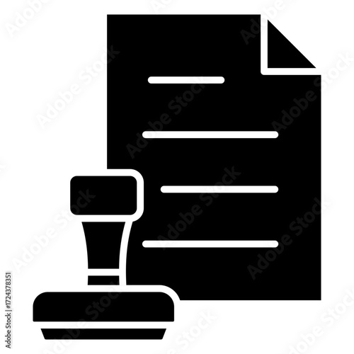 Stamp Document Glyph Icon