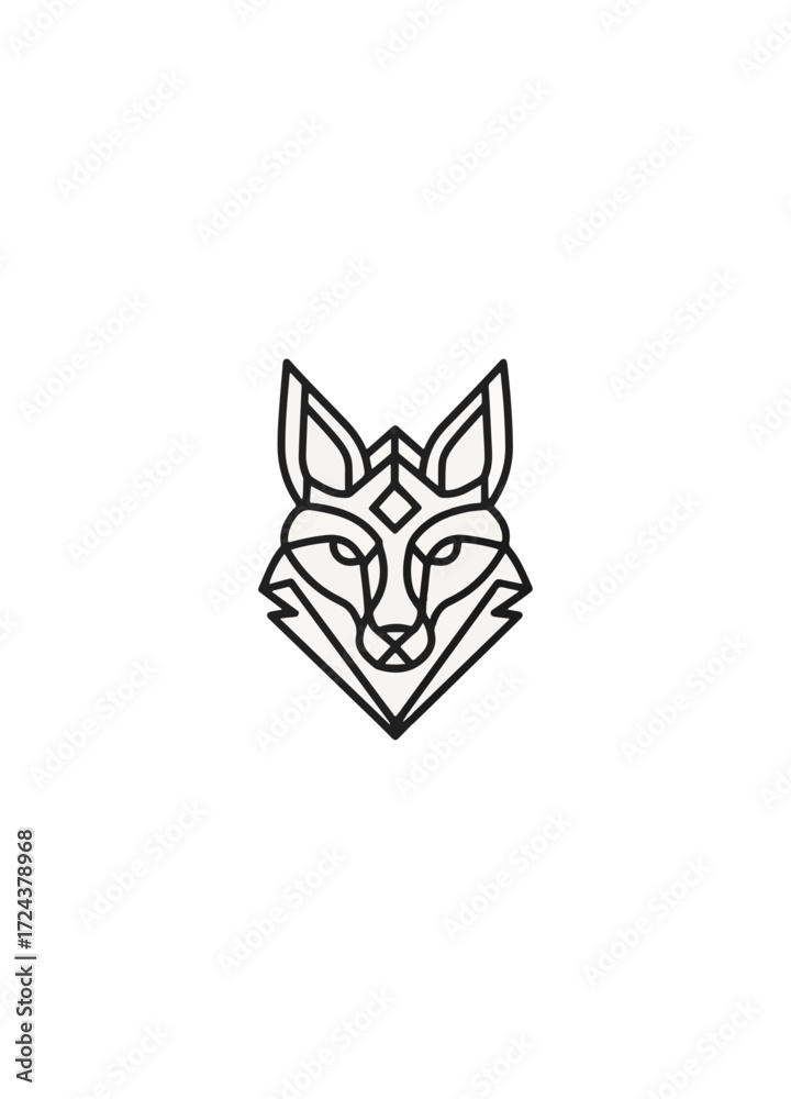 Obraz premium Geometric fox head graphic