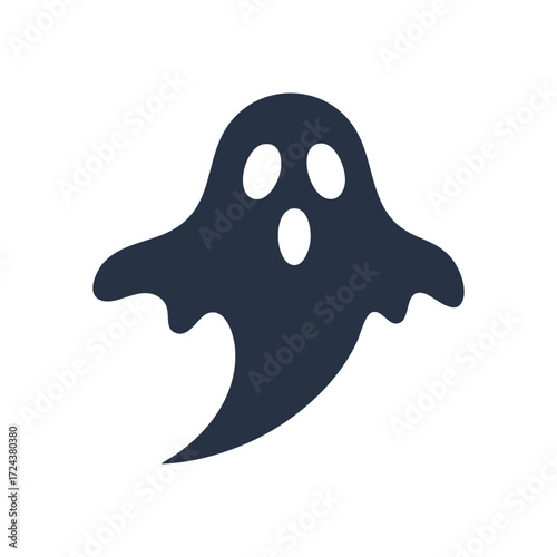 Spooky Spirit Graphic. This spectral entity artwork evokes an amusing fright. Its minimalist design is perfect for seasonal events or eerie digital content.