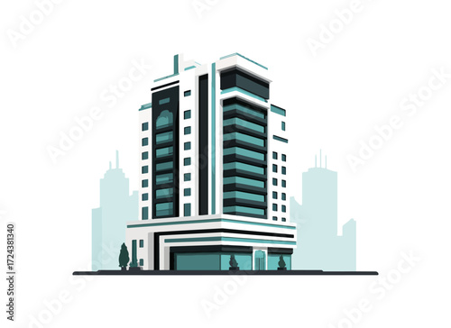 Modern city skyscraper building exterior
