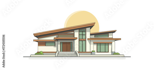 Modern house exterior illustration