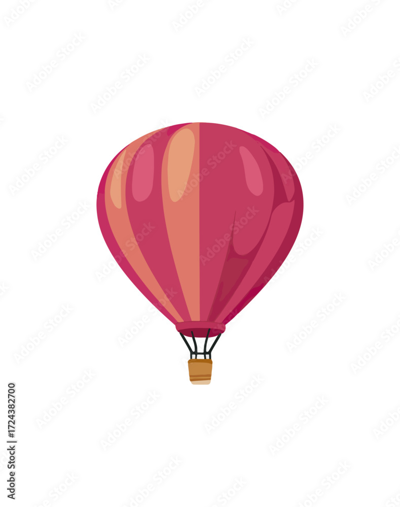 Fototapeta premium Pink hot air balloon illustration