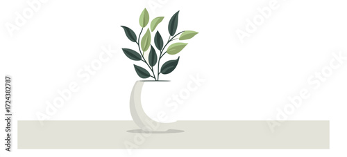 Plant in vase indoor still life