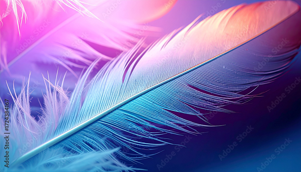 Fototapeta premium Macro Close Up Soft Feather Texture Shadows. Mental Mindfulness Concept. Generated Image