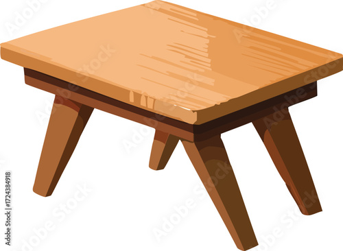Simple Wooden Coffee Table Illustration Cozy Home Decor Element