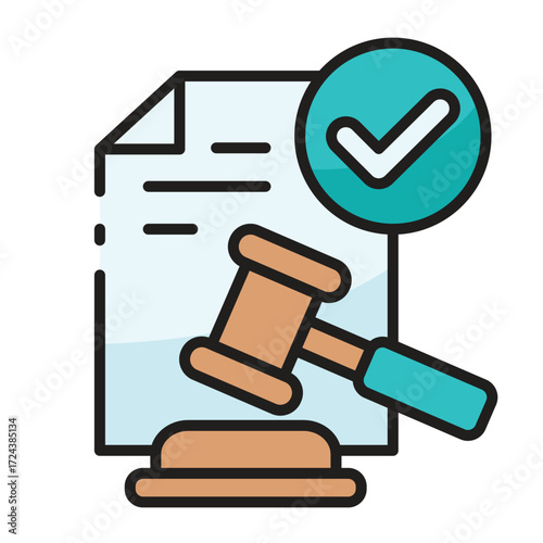 Gavel and document with a checkmark