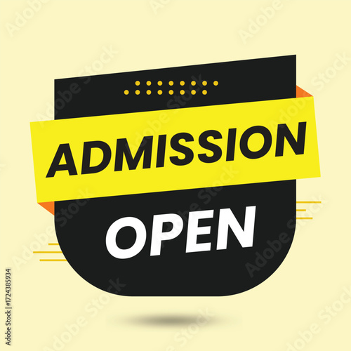 Striking admission open advertisement with a contemporary design, perfect for educational campaigns
