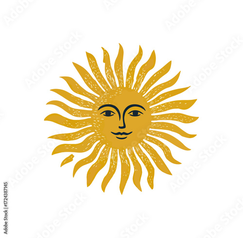 Vintage sun illustration