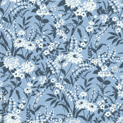 Classic Popular Flower Seamless pattern background - For easy making seamless pattern use it for filling any contours