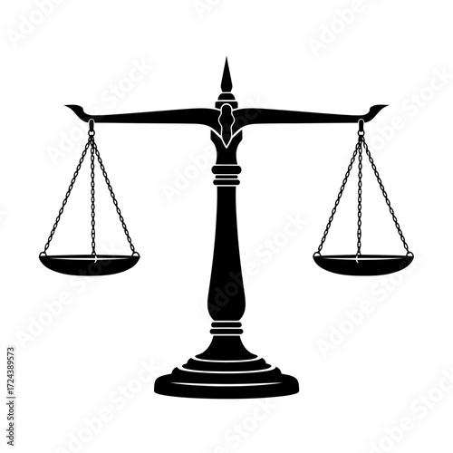 Black silhouette of justice scales