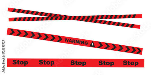 Caution tape set of yellow warning ribbons. Police Line Tape. stripes vector police tape. Yellow caution tape on a transparent 