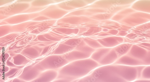 Gentle pink water surface with light refraction patterns ripples