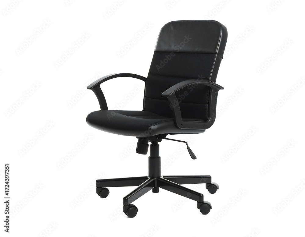 Fototapeta premium Black office chair against white background