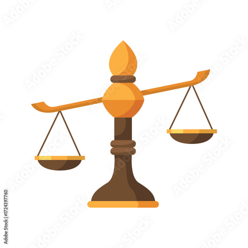 Golden and brown balance scale illustration