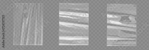 Transparent Light Polyethylene Plastic Warp. Eps10 Vector.