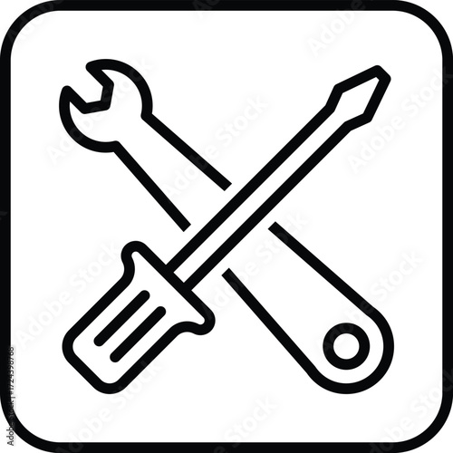 Wrench and Gear Icon Settings Maintenance Configuration and Service Symbol