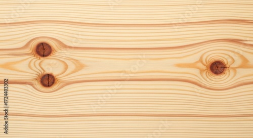 Close up of natural pine wood grain texture with dark knots background