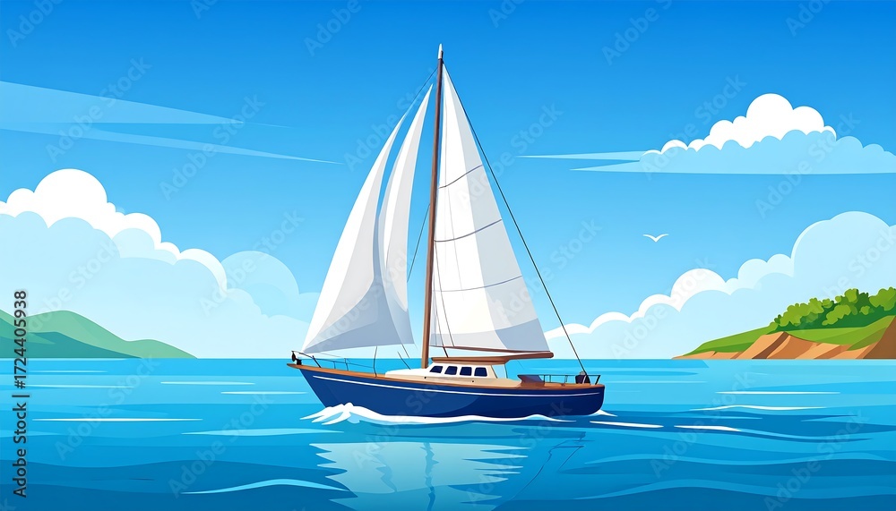 Fototapeta premium Sailing vessel on a sunny day