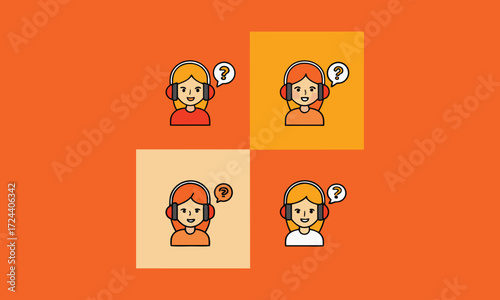 Customer Support Female Operator Icon