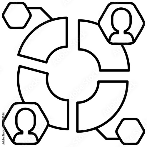 Line Art Segmentation Icon