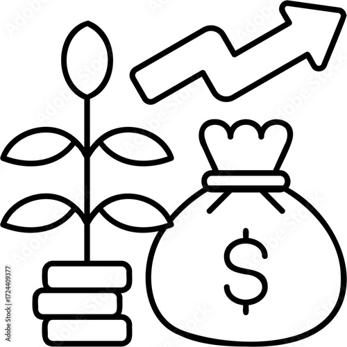 Line Art Investment Icon
