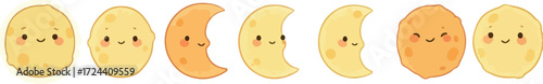 Cartoon Potato Phases of the Moon.