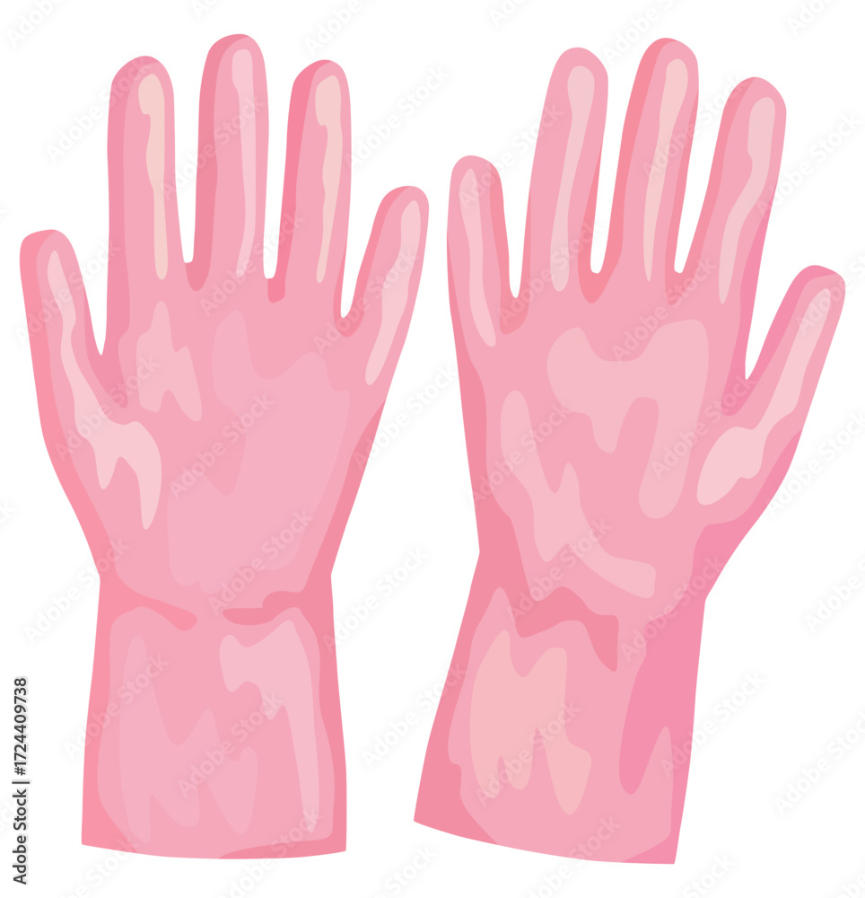 Obraz premium シンプルなゴム手袋のイラスト ベクター素材