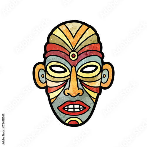 This striking vintage-style illustration depicts a coiled red snake with menacing fangs and a flickering tongue, embodying danger and ancient power.