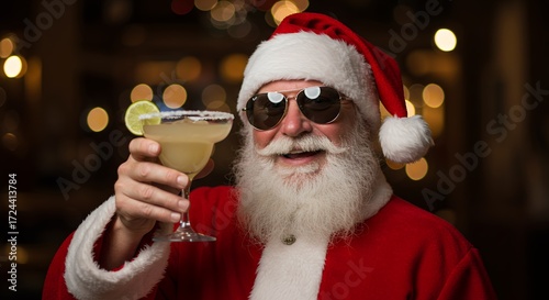 Santa claus with cocktail