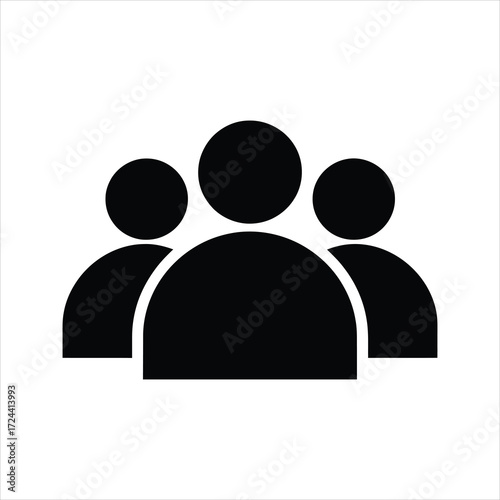 People Group Silhouette – Teamwork and Community Vector Icon
