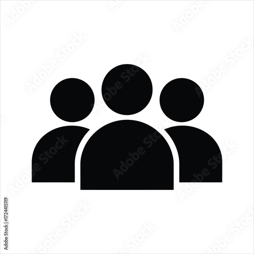People Group Silhouette – Teamwork and Community Vector Icon
