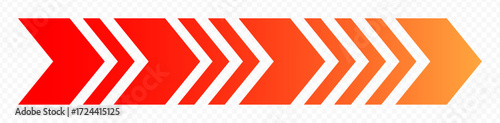 colourful arrow. dynamic moving arrow representing speed, acceleration, fast. transparent png and vector illustration.