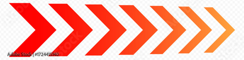 colourful arrow. dynamic moving arrow representing speed, acceleration, fast. transparent png and vector illustration.